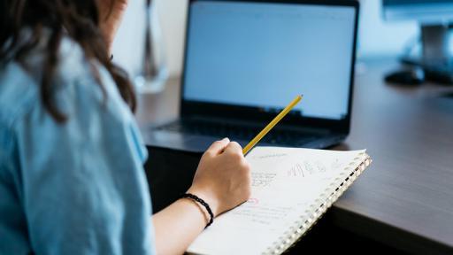 Student with laptop